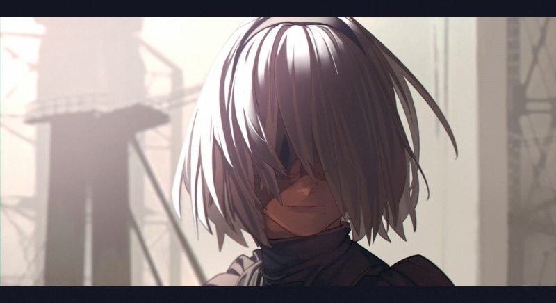 indoors, character, women, curtain, NieR, 720P, headshot, transfer print, haired, sunlight, anime, lifestyles, human hair, one person, hair, illustration
