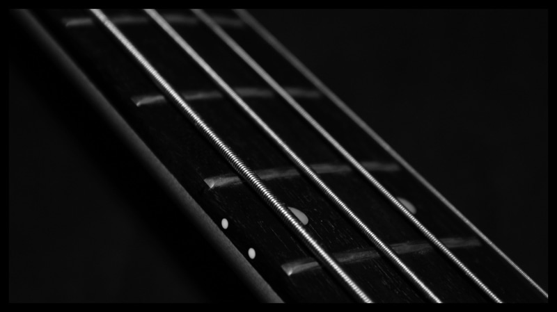 bass guitars, string instrument, guitar, 4K, wood - material, single object, monochrome, black background, indoors, music, full frame, musical instrument string