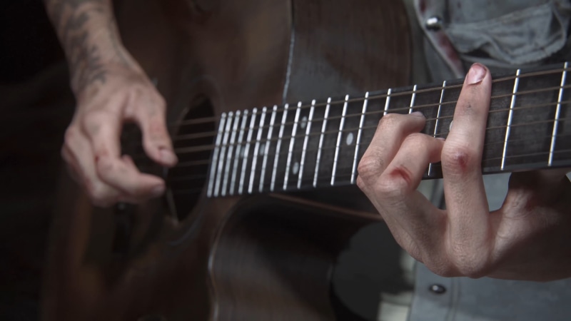 electric guitar, The Last of Us 2, musical instrument, arts culture and entertainment, acoustic guitar, musical equipment, human body part, 1080P, finger