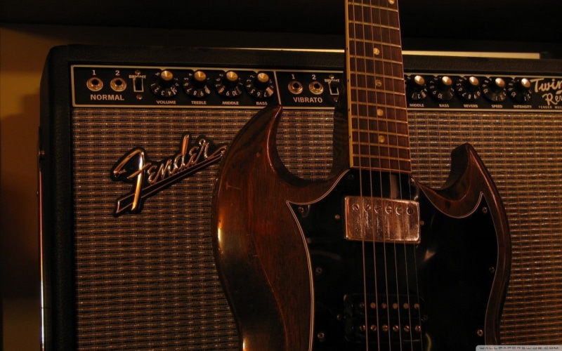 modern rock, Gibson SG, electric guitar, amplifier, string, audio equipment, indoors, no people, sg, wood - material, music, amplifiers, text, 720P, black