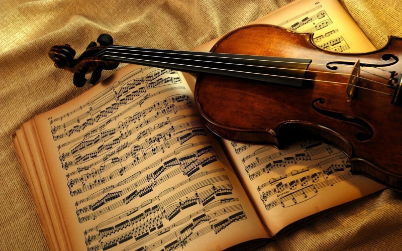 musical instrument, violin, music, musical notes, 1080P