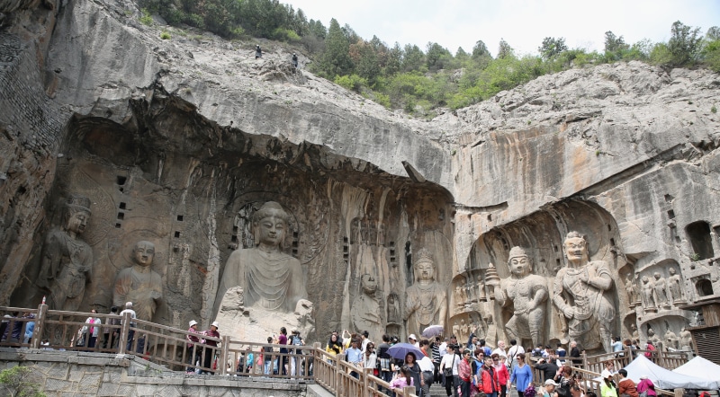 longmen, caves, statue, relaxation, stone carving, rest, architecture, statues, buddhist religion, dragon gate, famous Place, meditate, archaeology, outdoors