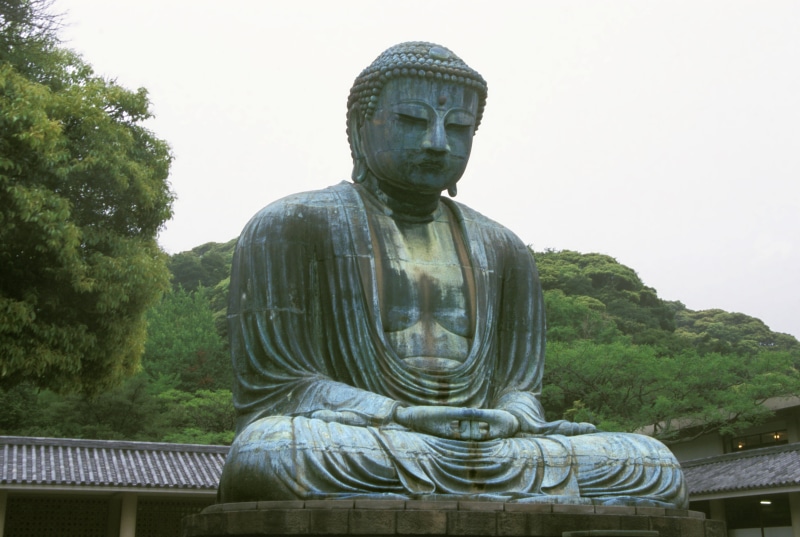 place of worship, tree, work of art, cultures, kamakura, relaxation, serenity, sculpture, religion, male likeness, 1252, art and craft, prayer, philosophy