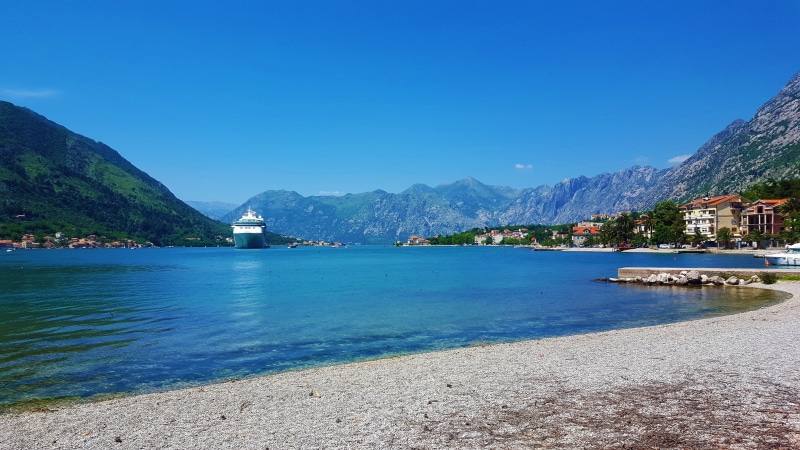 landscape, building, Sea, sun, Adriatic, building exterior, holiday, blue, Montenegro, resort, bay, luxurious, relaxation, mountain range, land, Nature