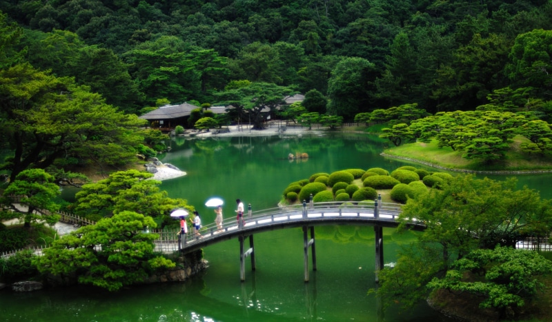 grass, transportation, water, day, plants, outside, foliage, nature, built structure, japan, outdoors, growth, scenics, architecture, woods, lush foliage