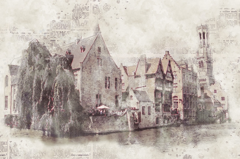 built structure, weathered, history, romantic, gray, brugge, 13, old town, house, unesco, building exterior, bridge, concrete, tourism, wall - building feature