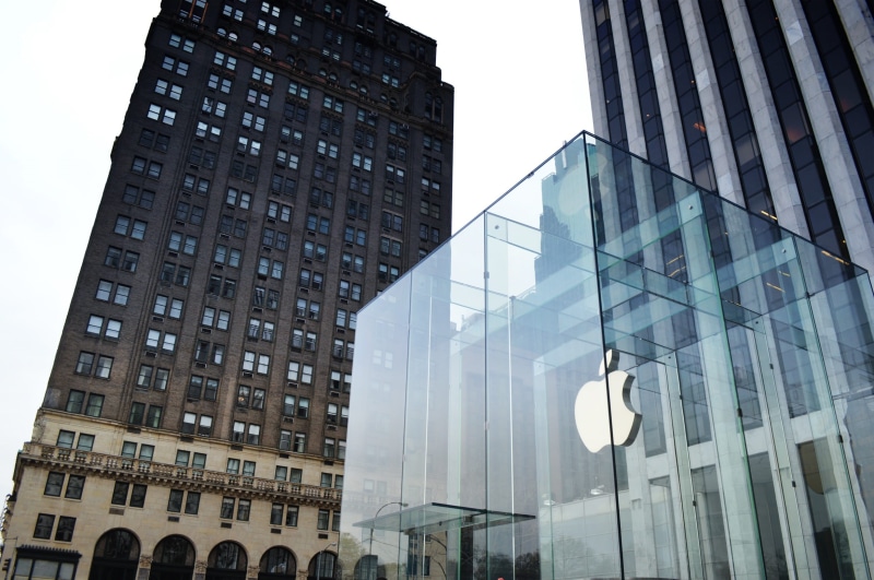 apple, beside, office building exterior, built structure, tall - high, Apple company, high rise building, newyork, construction, building exterior, city