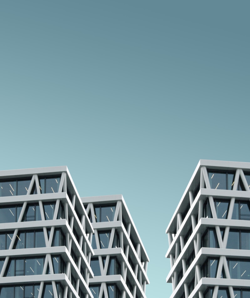 graphic, geometric shape, copy space, negative space, buildings, 5K, architecture, nature, window, building exterior, corner, building, clear sky, white
