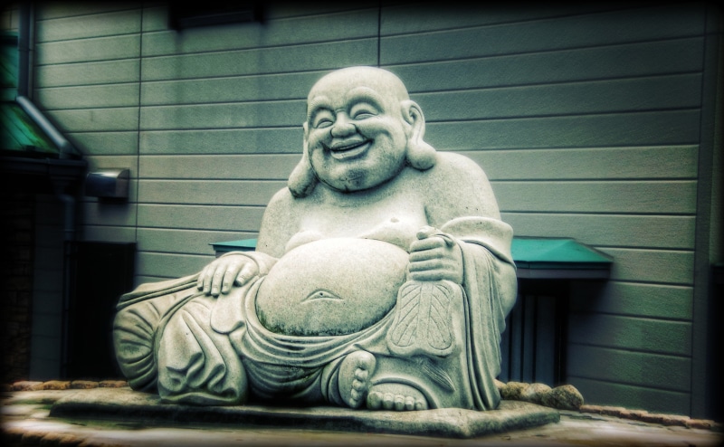 Budai, 4K, laughing buddha, art and craft, Atami City, built structure, Honshu, Buddha, human representation, front view, male likeness, craft, Hotei