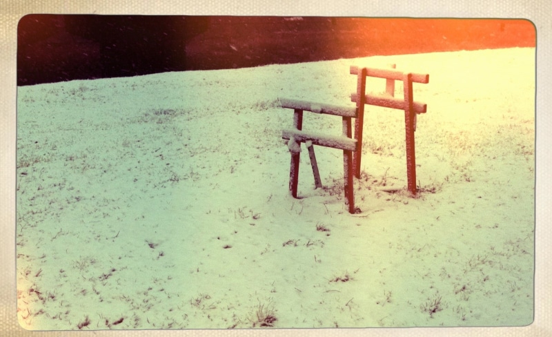 auto post production filter, tranquil scene, Mikawa, absence, chair, Japan, day, empty, Photography, no people, sea, Okazaki City, wooden, water, land
