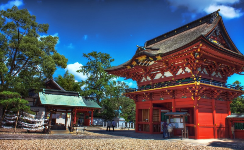 place of worship, day, architecture, Iga Hachiman Shrine, Aichi Prefecture, grounds, Gate, Asia, canon, Photoshop, Shinto, Okazaki City, plant, Photography