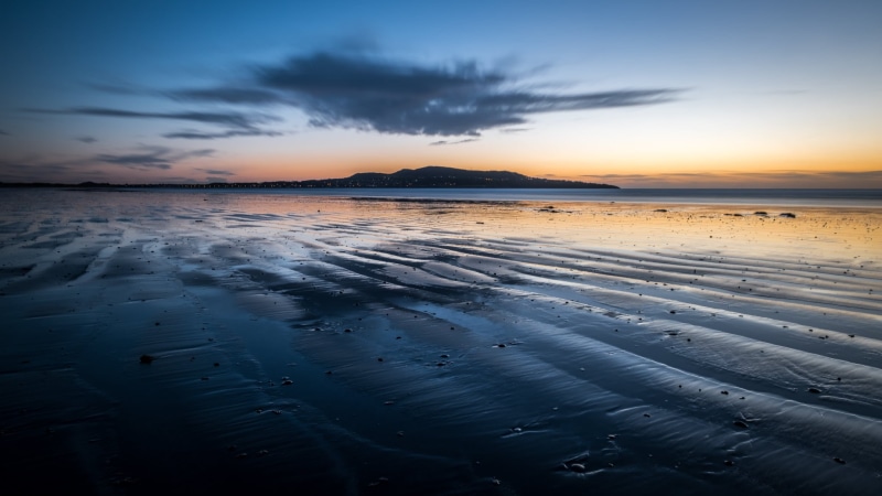 morning, landscape, travel, Bull Island, golden hour, peaceful, tranquil, landscapes, coast, europe, fine art, print, orange, island  ireland, shore, european