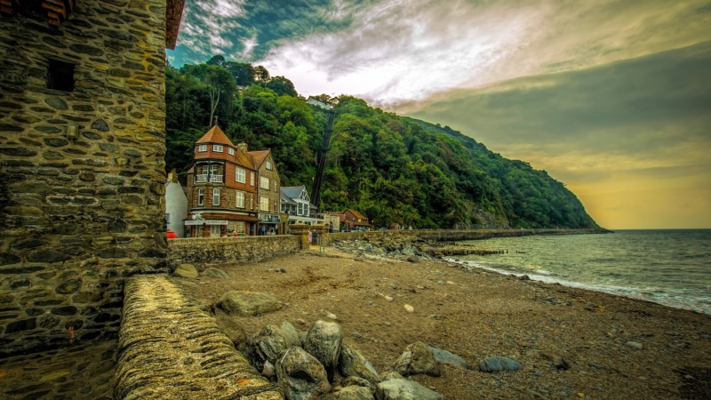 mountain, animal themes, HDR, sea, old building, built structure, 1080P, landscape, rock, no people, scenics - nature, Europe, stones, outdoors, sky, forest