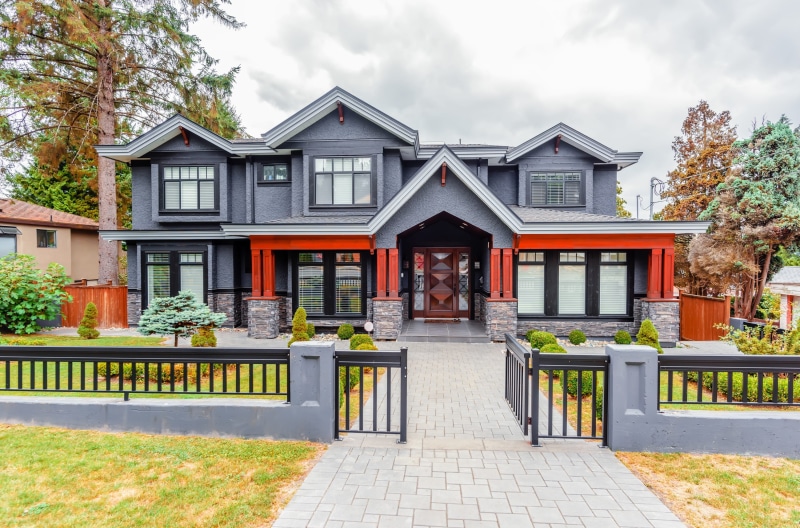 nature, tree, gray, green, sky, cloudy, entrance, building, building exterior, plant, windows, fir, property, house, photo, beautiful, trees, no people