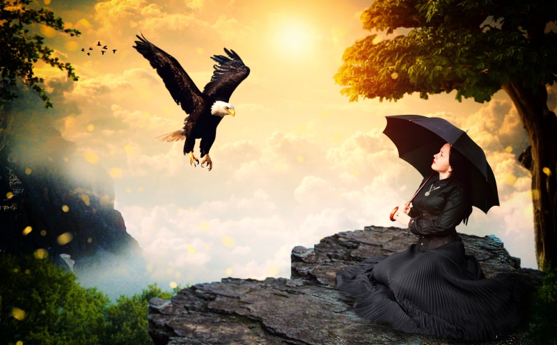 beautiful, color, outdoor, native, outdoors, pagan, black, light, rocks, sky, heaven, forest, sunny, autumn, sun, young Adult, scenery, flying, hunter