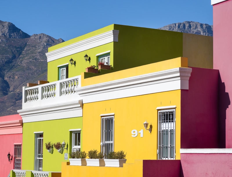 travel, 4K, nature, urban, yellow, red, window, buildings, house, apartment, cape town, wall - building feature, south africa, exterior, street, city