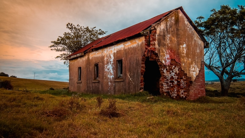 architecture And Buildings, countryside, grass, roof, golden, nature, architecture, land, rural Scene, blue, no People, run-down, brown, rustic, two, picturesque