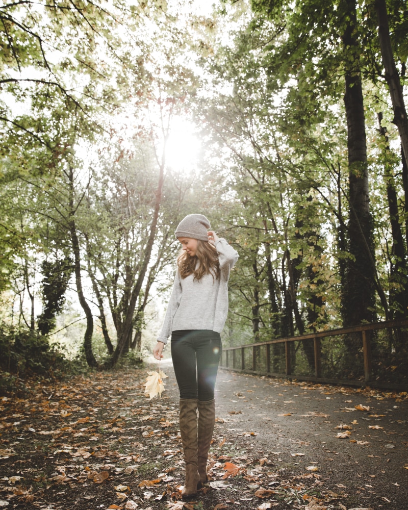 female, boots, wood, full length, environment, young women, fall foliage, woodland, real people, recreation, tree, girl, leisure activity, plant, hairstyle