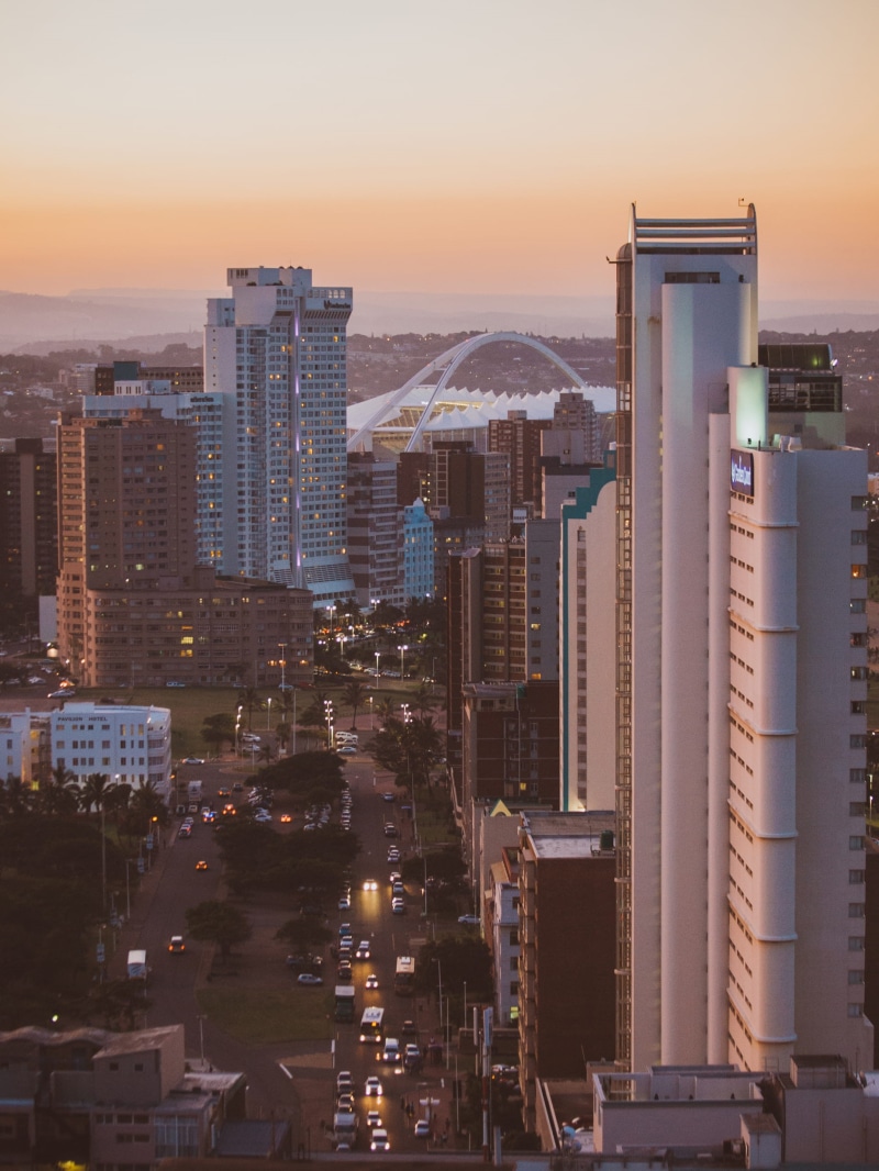 sky, 1080P, stadium, architecture, modern, road, nature, central business district, city, cityscape, moses mabhida, high angle view, south africa, skyscraper