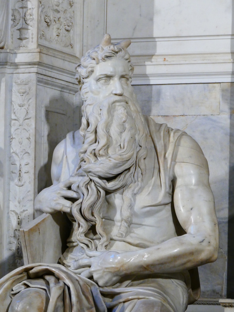 religion, pope julius ii, creativity, built structure, architecture, horned, the past, carving - craft product, moses, white color, male likeness, italy