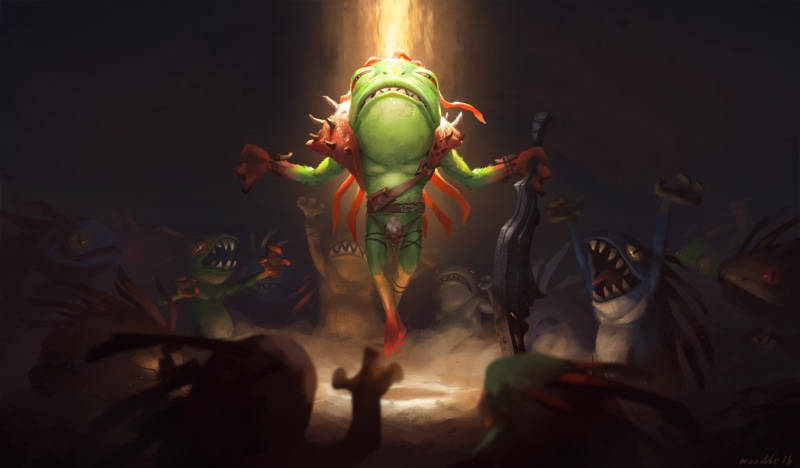 Murlocs, digital art, artwork, fantasy art, Hearthstone: Heroes of Warcraft, video games, 2K