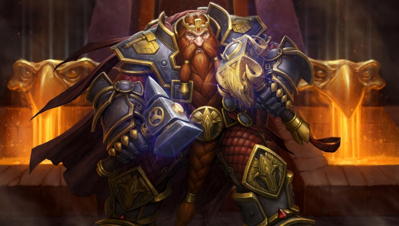 hearthstone, Blizzard Entertainment, world of warcraft, king, digital art, Crown, video games, warcraft, hammer, 720P, artwork, Magni Bronzebeard, Dwarf