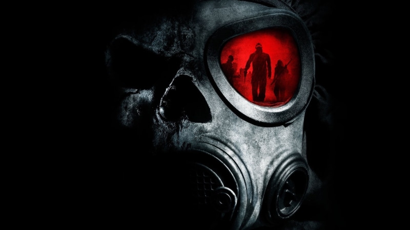 damaged, sign, warning sign, gas masks, communication, dark, mask, copy space, run-down, protection, black background, close-up, fear, safety, security