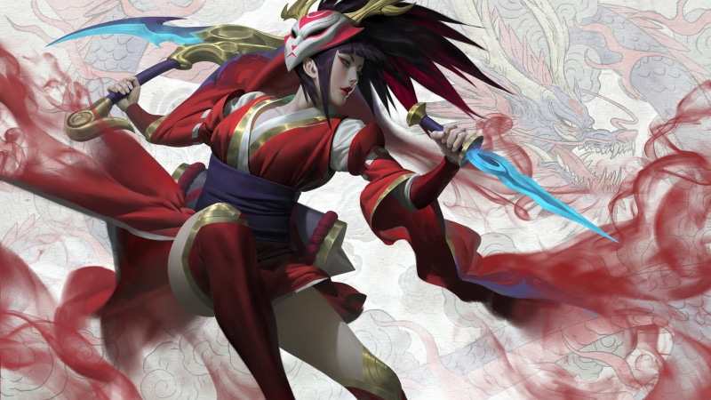 Zeen Chin, 1080P, kimono, pattern, real people, traditional clothing, sunlight, close-up, League of Legends, multi colored, day, Akali(League of Legends)