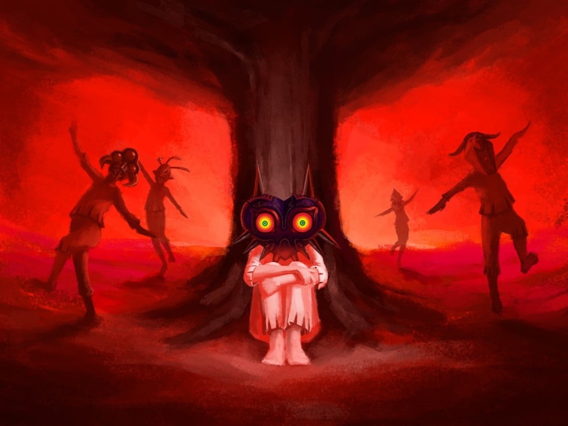bizarre, horror, people, full length, adult, The Legend of Zelda, creativity, witch, monster - fictional character, illustration, The Legend of Zelda: Majoras Mask