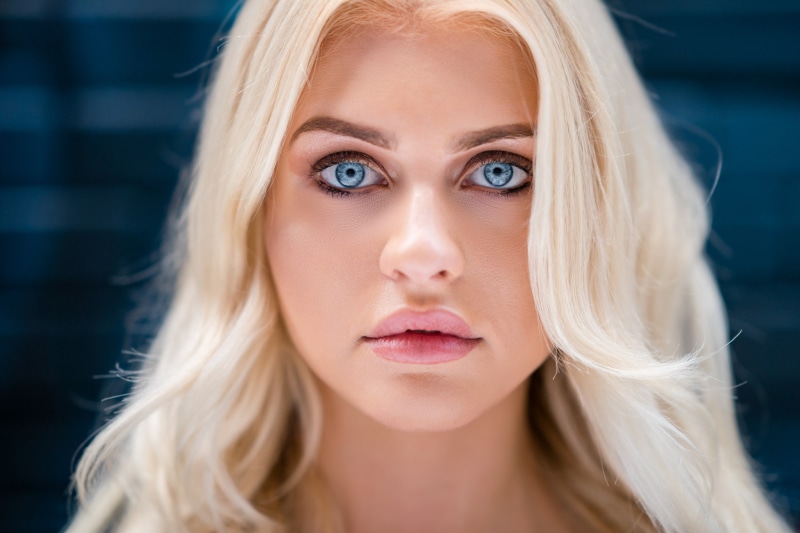 blonde, face, portrait, women, blue eyes, 1080P