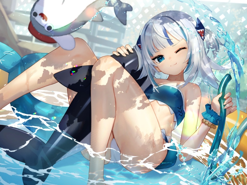 2K, anime girls, Gawr Gura, anime, Hololive