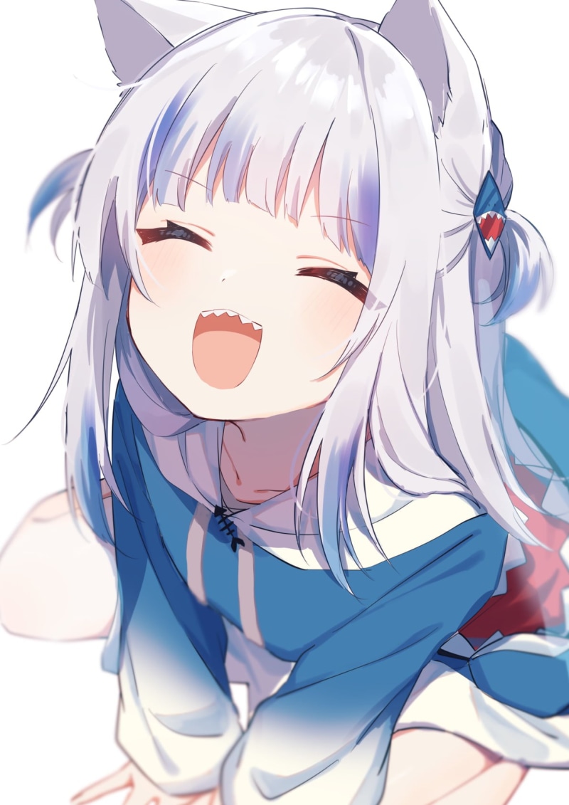 vertical, Virtual Youtuber, Gawr Gura, anime girls, closed eyes, Hololive, open mouth, 720P