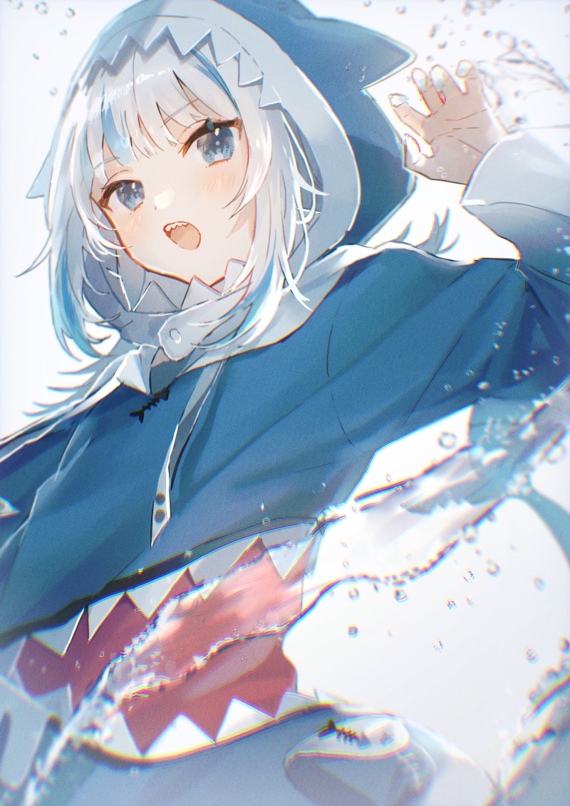 4K, Oyuyu, anime girls, anime, Gawr Gura