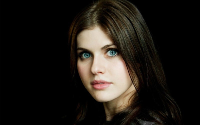 brunette, actress, Alexandra Daddario, looking at viewer, women, blue eyes, 4K, celebrity