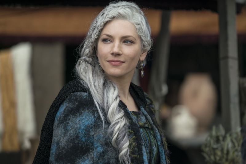 blue eyes, Lagertha Lothbrok, Katheryn Winnick, blonde, women, 8K, Lagertha, Vikings (TV series)