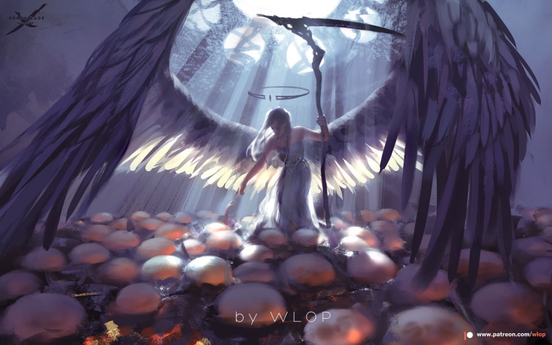 fantasy girl, eggs, illuminated, standing, 720P, event, day, religion, celebration, low angle view, WLOP, one person, decoration, sunlight, anime girls