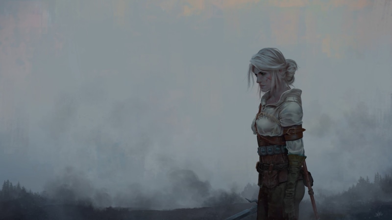 white, wearing, lifestyles, Cirilla Fiona Elen Riannon, real people, blonde, casual clothing, brown, artwork, illustration, video games, The Witcher 3: Wild Hunt