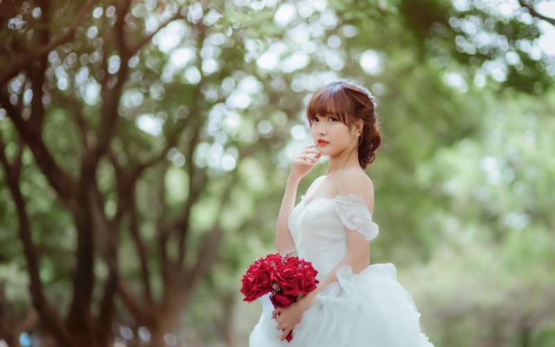 Rose, Girl, 2K, Asian, Beautiful, Bride