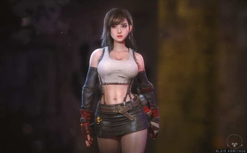 Final Fantasy, Blair Armitage, art, Tifa Lockhart, 1080P, ff7