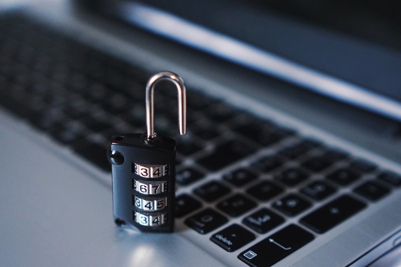 padlocks, technology, computer keyboard, 4K, security, indoors, connection, computer equipment, wireless technology, data, computer crime, internet, computer