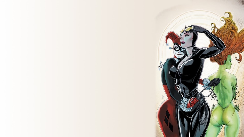 representation, no people, Catwoman, female likeness, hairstyle, white background, black color, Harley Quinn, art and craft, studio shot, creativity, comics