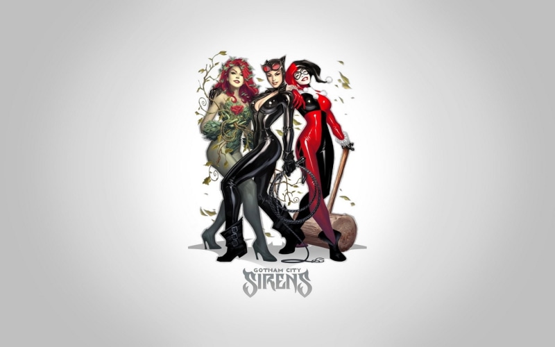 Harley Quinn, Catwoman, Gotham City Sirens, 1080P, Comics, Poison Ivy