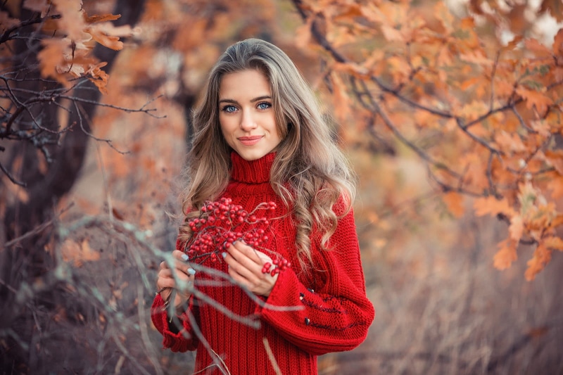 cheerful, Sergey Shatskov, caucasian Ethnicity, leaves, adult, beautiful, clothing, beautiful woman, september, nature, looking at camera, trees, outdoors