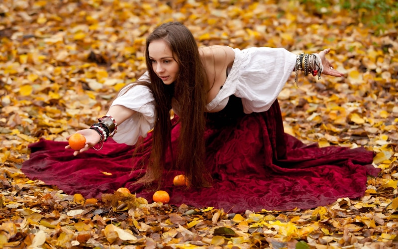 s, full length, gold Colored, forest, yellow, outdoors, young Adult, orange (fruit), human Face, bracelets, people, beautiful people, hair, brunette, blouses