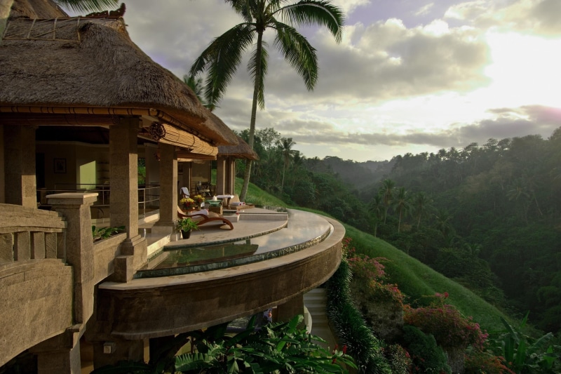 nature, beautiful, paradise, balcony, palm trees, trees, house, 2K, palm