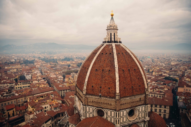 florence cathedral, cathedral, florence, roof, cloud - sky, 2K, ancient, tourists, architecture, travel, church, culture, cross, aerial, outdoors, belief