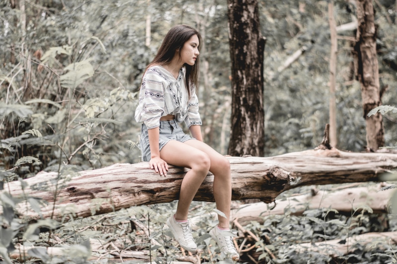 beauty, lifestyles, thailand, rice, sapa, log, full length, asia, hairstyle, forest, leisure activity, women, hair, culture, myanmar burma, nature, country malaysia
