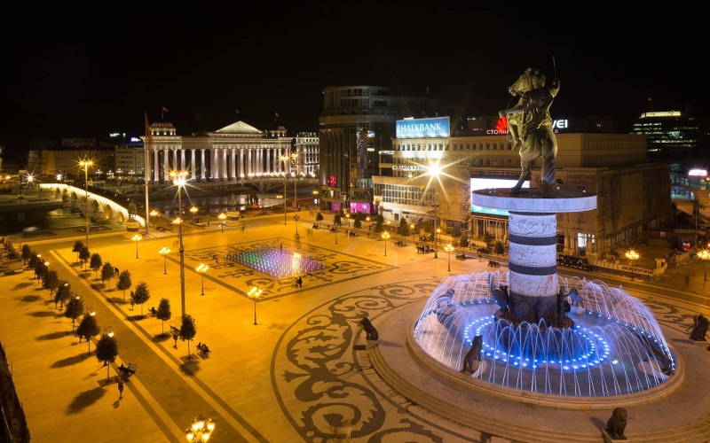 view, macedonia, city, fontaine, marriott, 2K, square, center, great, photo, skopje, alexander, hd, hotel, monument, s