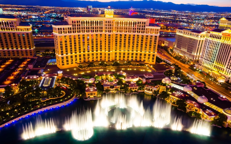 glowing, hotel, fountain, river, las, nature, travel destinations, america, north, illuminated, built structure, nevada, city, hd, building exterior, no people