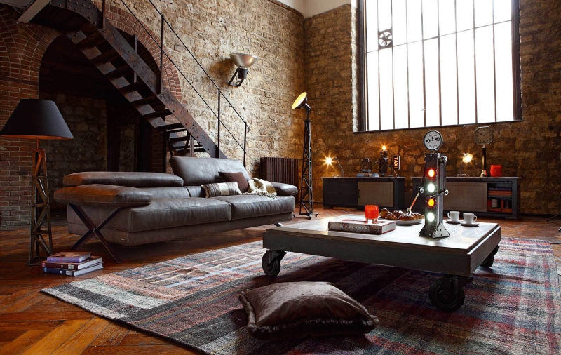 gray, 1080P, interior, living Room, square, loft, wood - Material, indoors, leather, domestic Room, lifestyles, coffee, wall - Building Feature, elegance